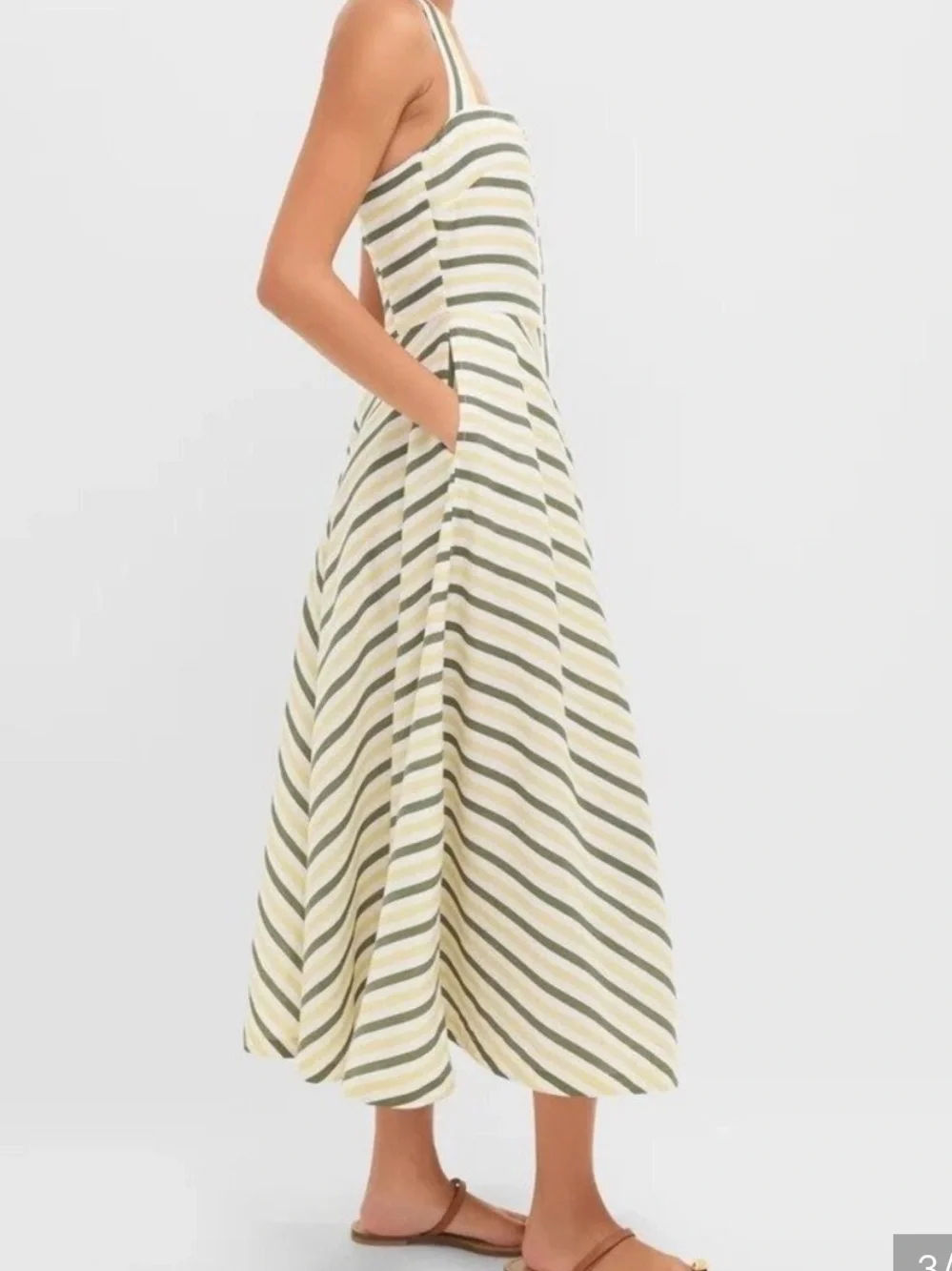 Tuckernuck Green Yellow Stripe Halter Button Down Mirabel Dress + Shorts Set NEW